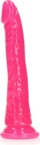 Dildo realistico fosforescente RealRock Slim Dildo Suction Cup Glow in the Dark 7'' - Rosa all'ingrosso