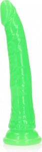 Dildo realistico fosforescente RealRock Slim Dildo Suction Cup Glow in the Dark 9'' - Verde all'ingrosso