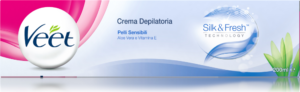 Crema depilatoria Silk & Fresh Technology Pelli Sensibili Veet