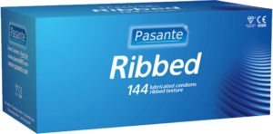 Pasante Ribbed preservativi stimolanti - 144 pezzi all'ingrosso