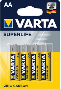 Pile Varta Superlife AA - blister 4 batterie a zinco carbone