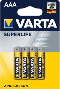 Pile Varta Superlife AAA - blister 4 batterie a zinco carbone